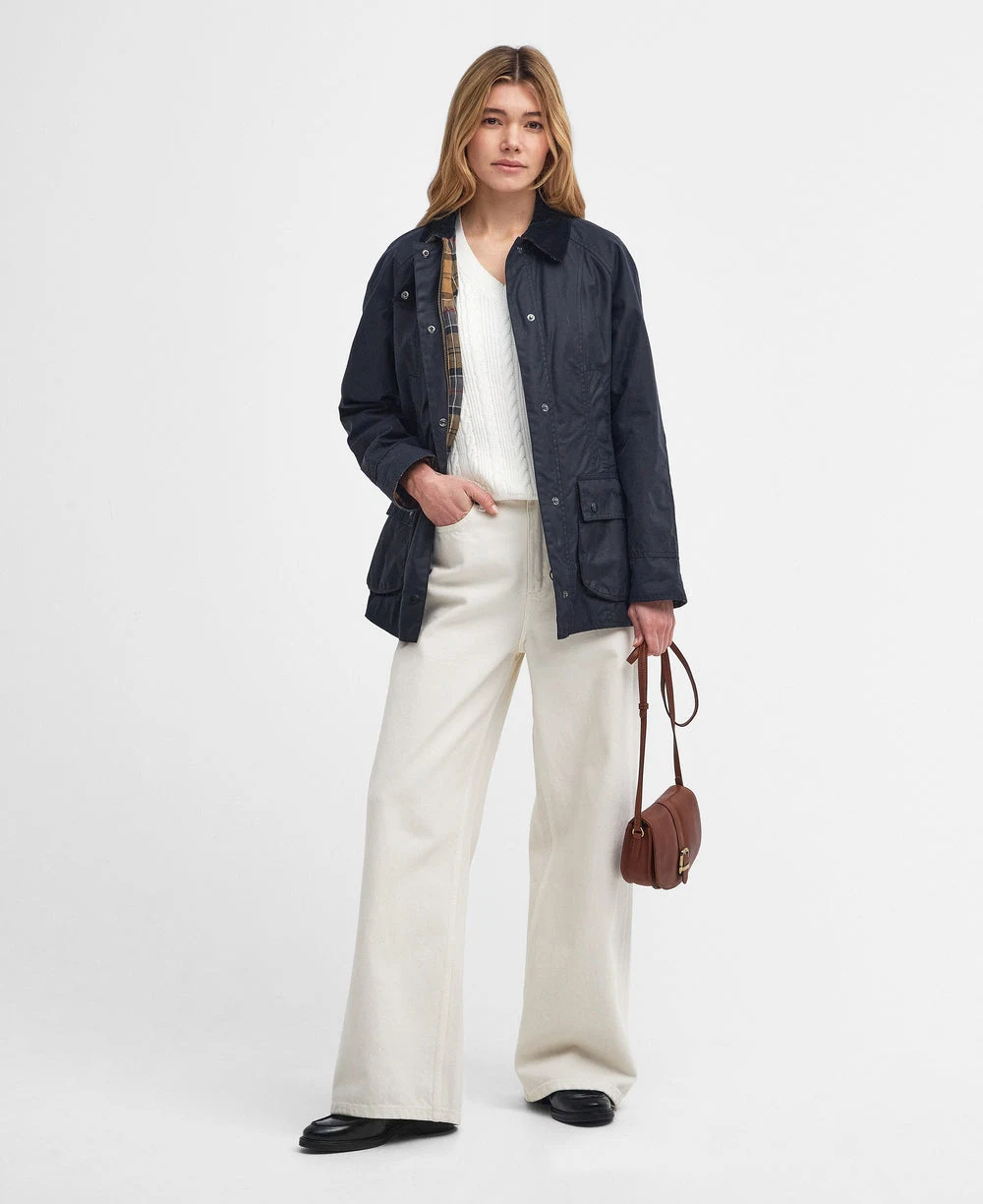 Barbour · Beadnell Wachsjacke · Marineblau